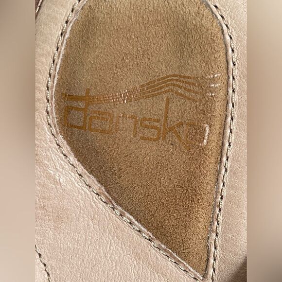Dansko Tan Leather Cut-Out Mules - Picture 11 of 12